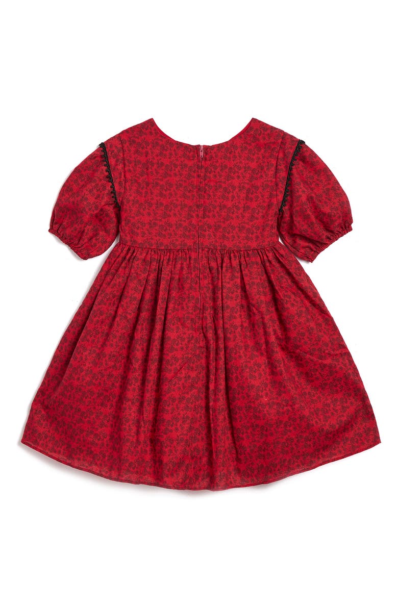 Pippa & Julie Kids' Floral Party Dress & Bloomers, Alternate, color, Red