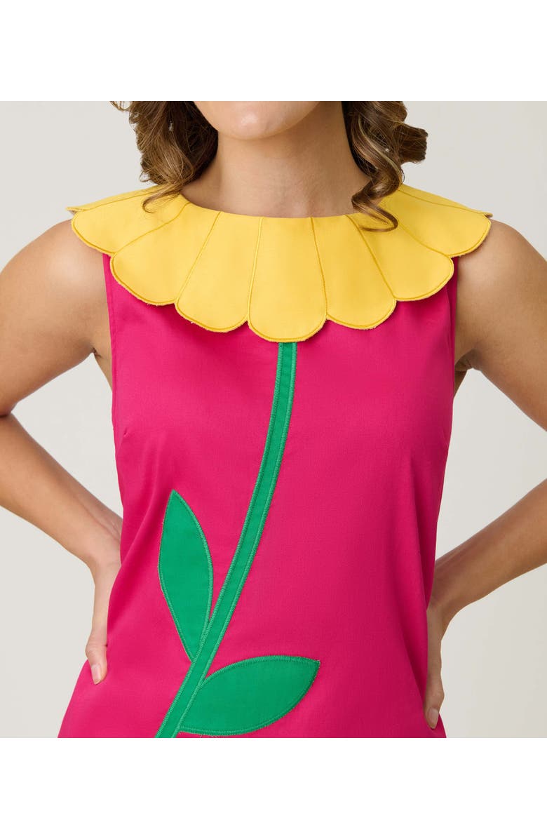 Smak Parlour Petal Collar Shift Dress, Alternate, color, Hot Pink Daisy Collar