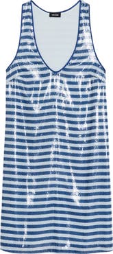 Zadig & Voltaire Rasha Sequin Stripe Sleeveless Dress