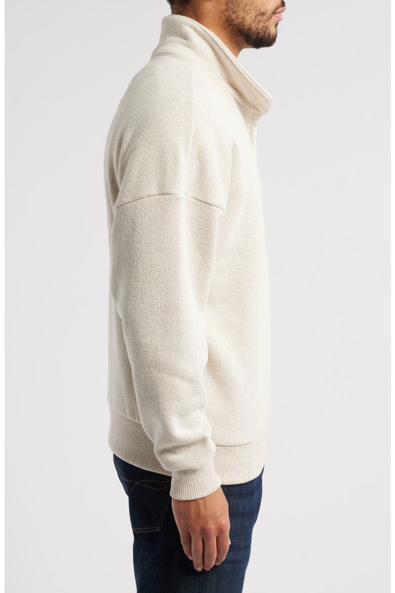 Gabe Oversize Fleece Quarter Zip Pullover, Alternate, color, BONE