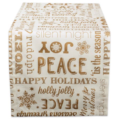 Gold Christmas Collage Table Runner