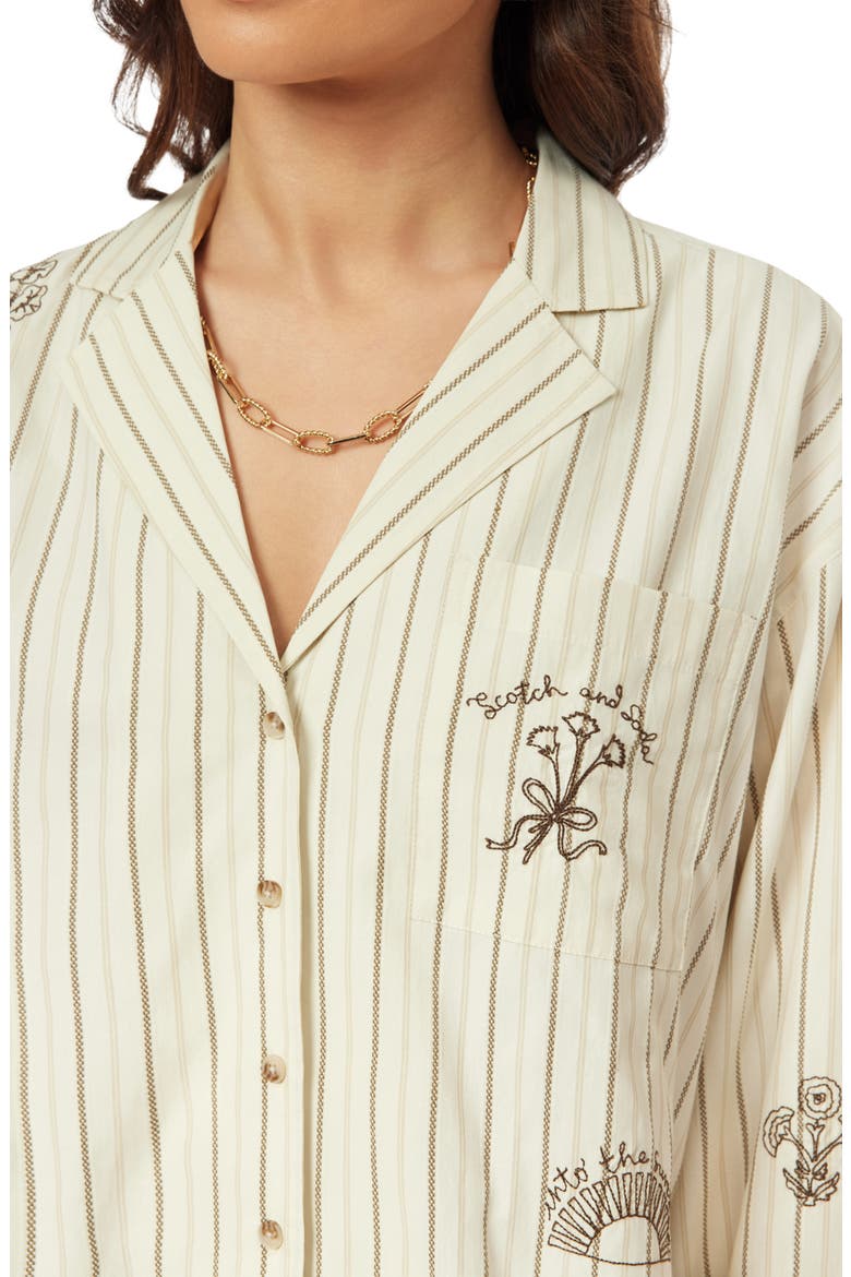 Embroidered Stripe Shirt, Alternate, color, HOT FUDGE STRIPE