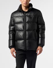 PHILIPP PLEIN Leather Puffer Jacket Late Checkout Men