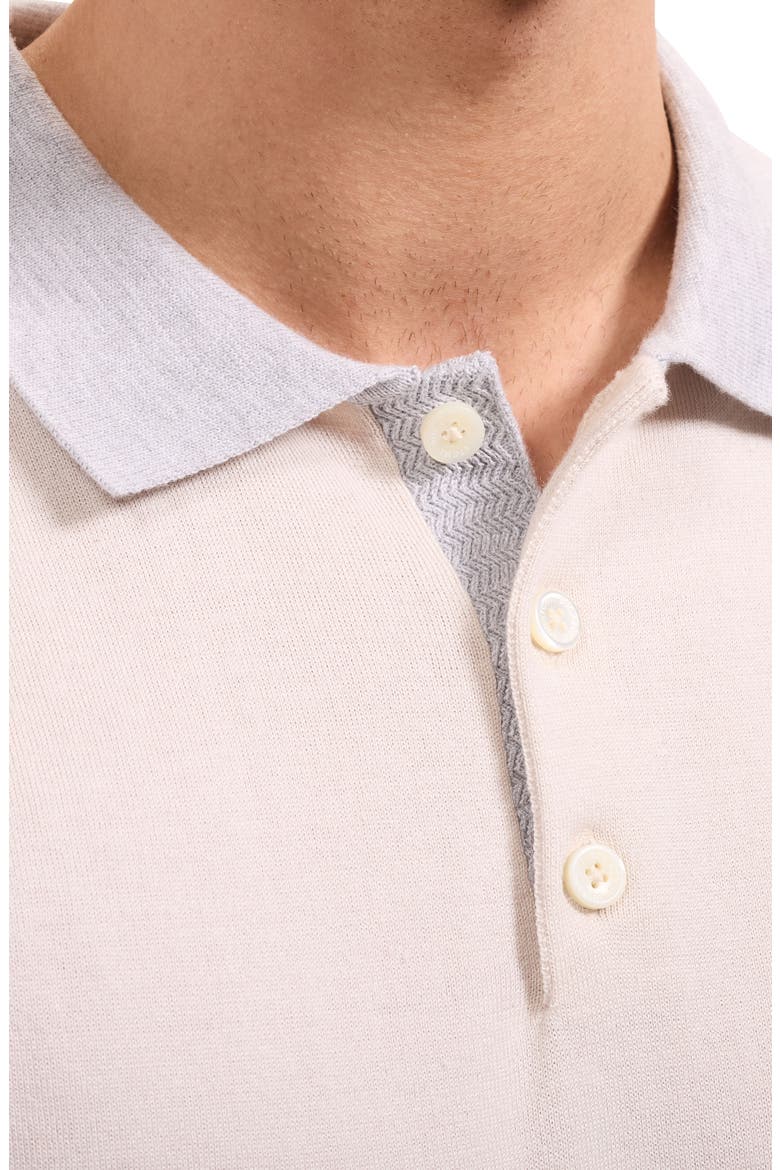 Cotton Blend Polo Sweater, Alternate, color, ALMOND
