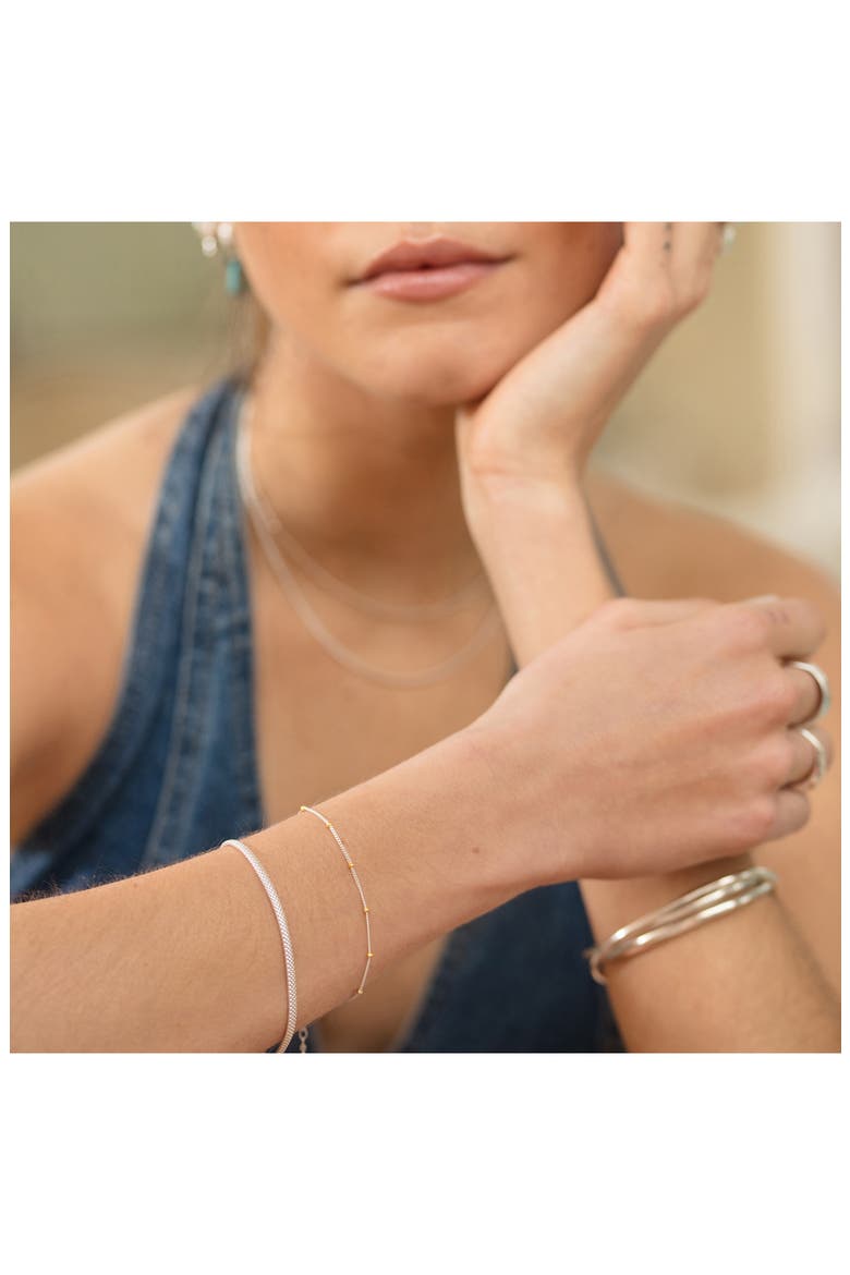 Mixed Metal Beaded Chain Bracelet, Alternate, color, SILVER