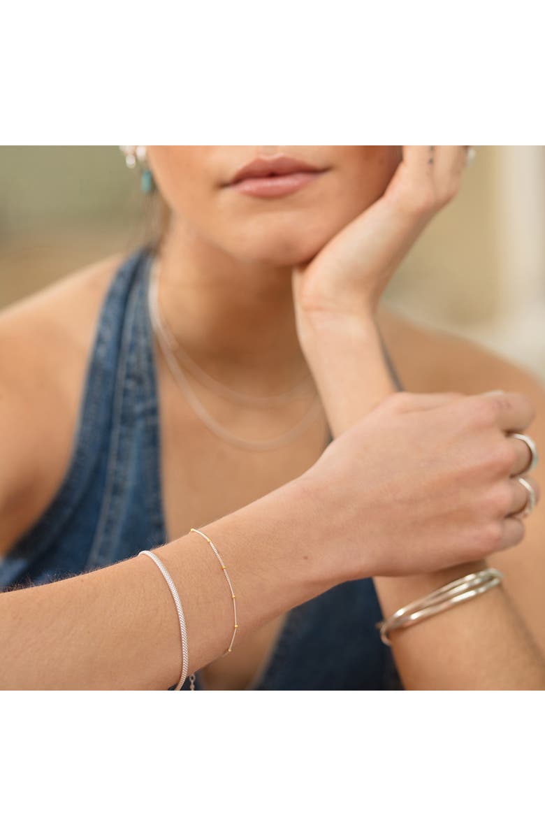 Monica Vinader Mixed Metal Beaded Chain Bracelet, Alternate, color, Silver