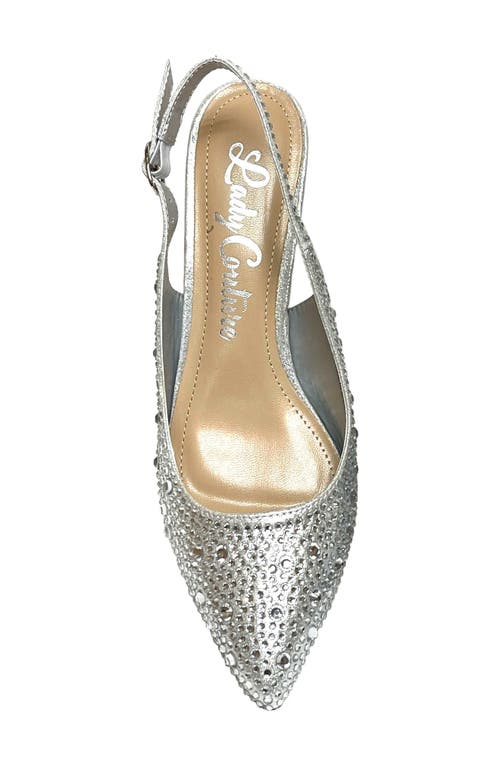 Lady Couture Onyx Rhinestone Slingback Pump In Silver