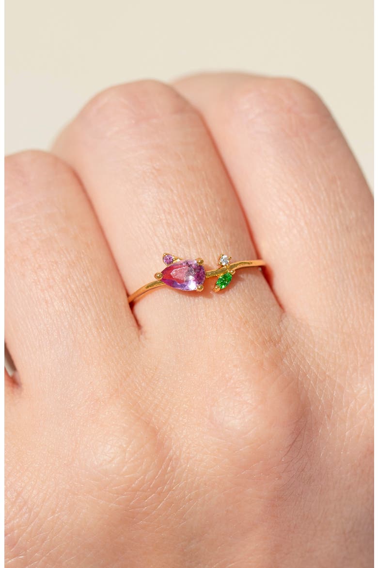 Blossoming Tulip Ring, Alternate, color, GOLD/ PINK
