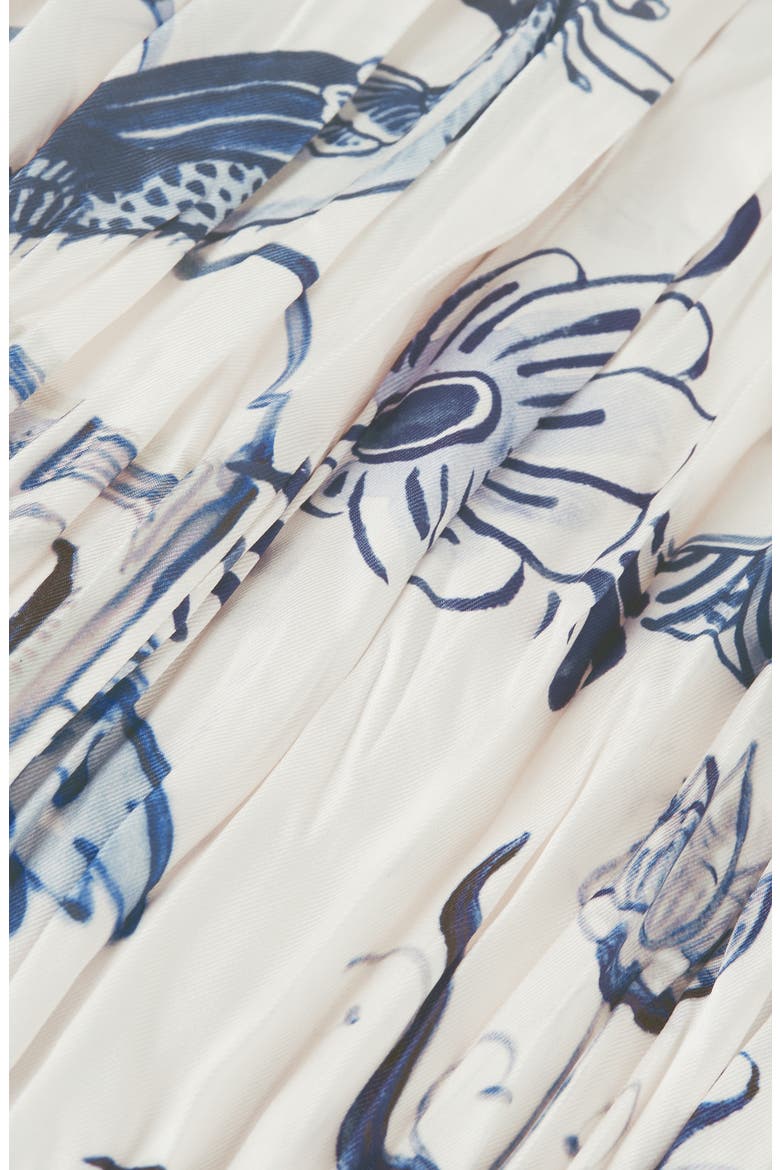 x Royal Delft Pleated Midi Skirt, Alternate, color, DELFT TILES BLUE