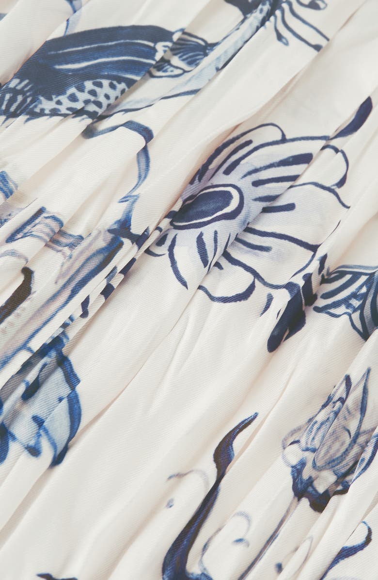 Scotch & Soda Pleated Midi Skirt, Alternate, color, Delft Tiles Blue