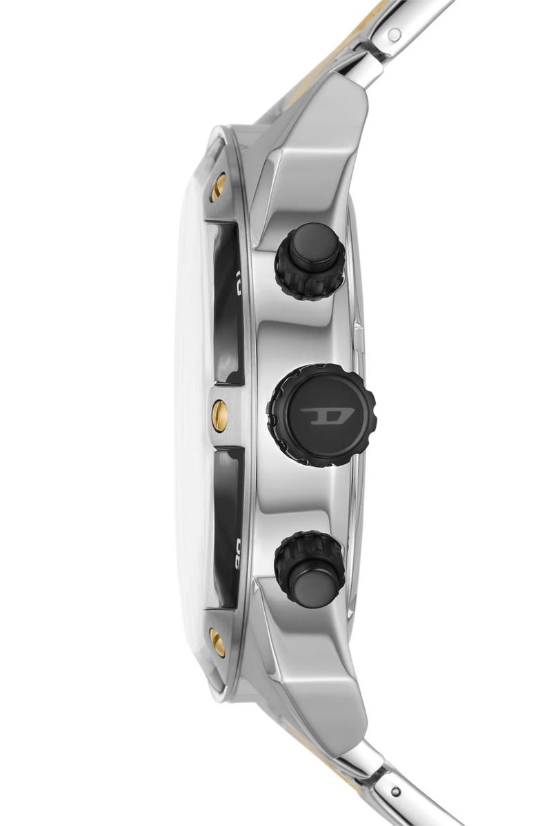 DIESEL<sup>®</sup> Spiked Two-Tone Bracelet Chronograph Watch, 49mm, Alternate, color, 2-Tone