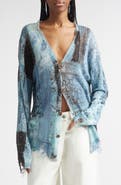 R13 Paisley Ripped Linen Sweater