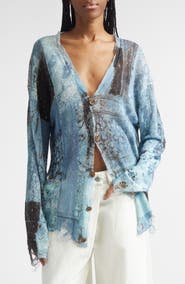 R13 Paisley Ripped Linen Sweater