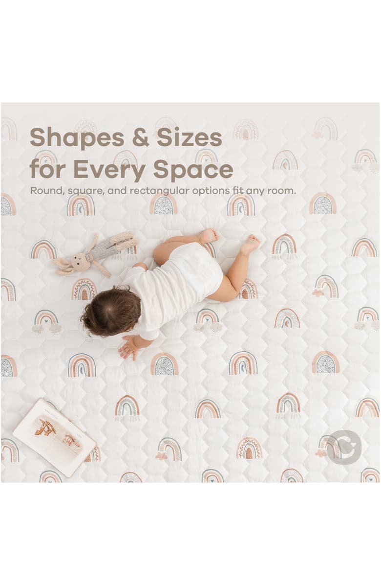 Comfy Cubs Premium Play Mat with Non-Slip Bottom, Square 56x56, Alternate, color, Rainbow