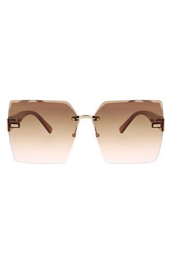 Oscar De La Renta 63mm Large Rimless Square Sunglasses In Blush
