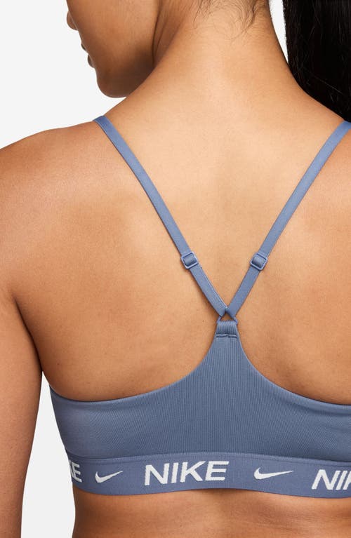 Nike Indy Light Support Padded Adjustable Sports Bra In Blue