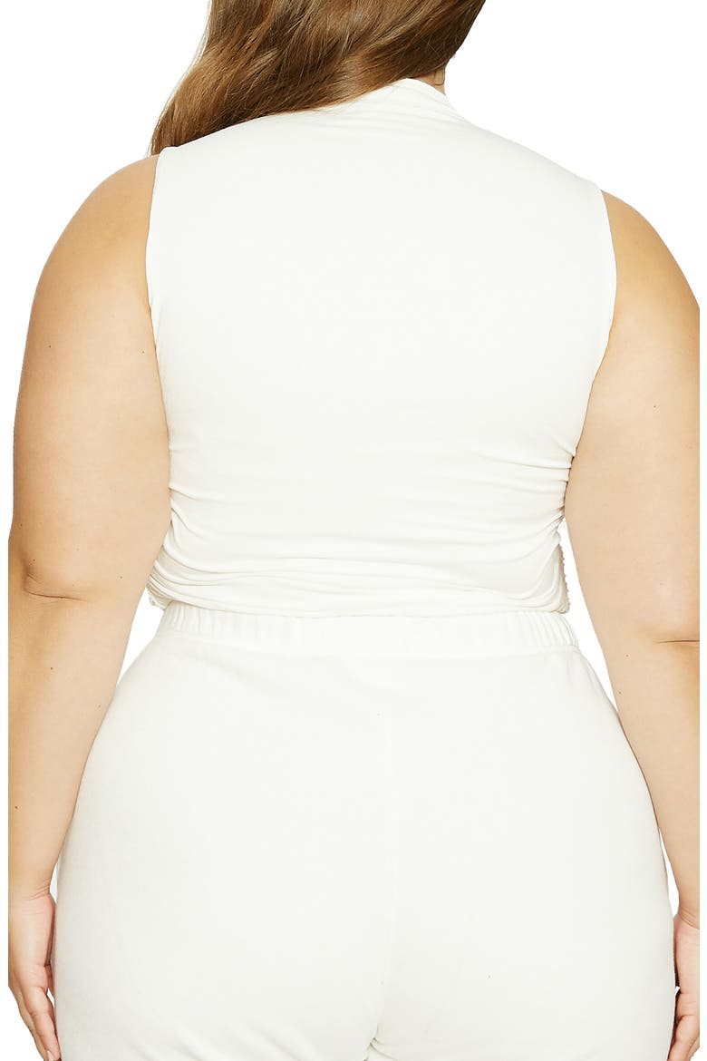 x Lori Harvey Side Ruched Crop Tank, Alternate, color, WHITE