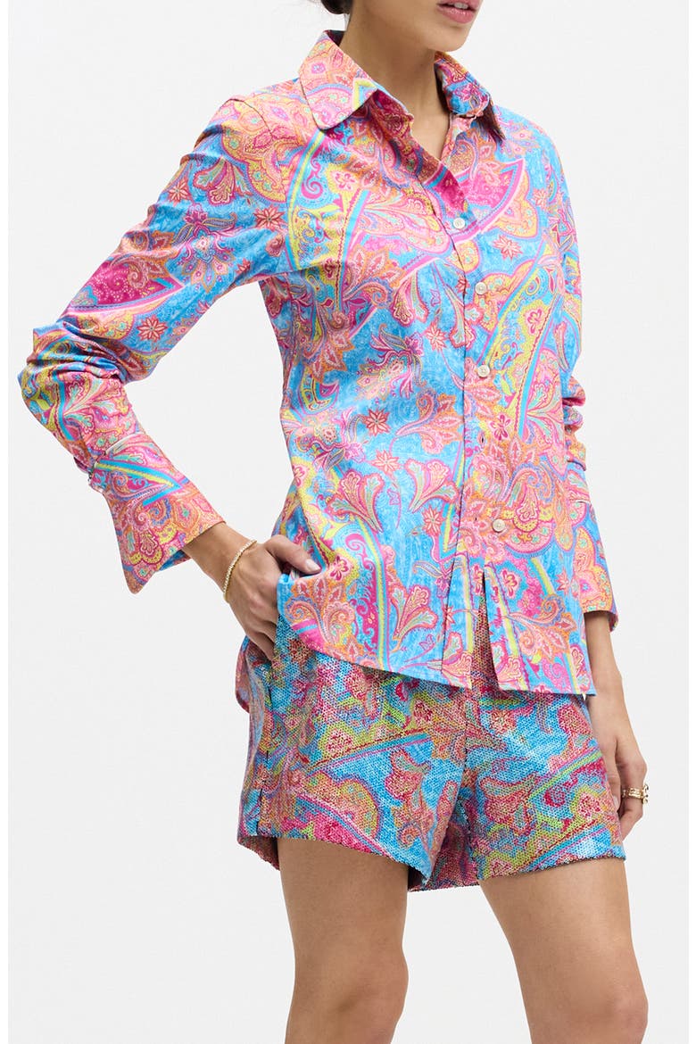 Priscilla Long Sleeve Woven Shirt, Alternate, color, BLUE MULTI