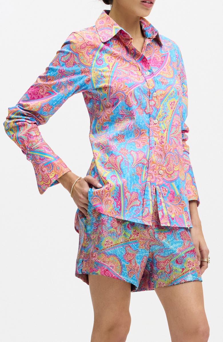 Robert Graham Priscilla Long Sleeve Woven Shirt, Alternate, color, Blue Multi