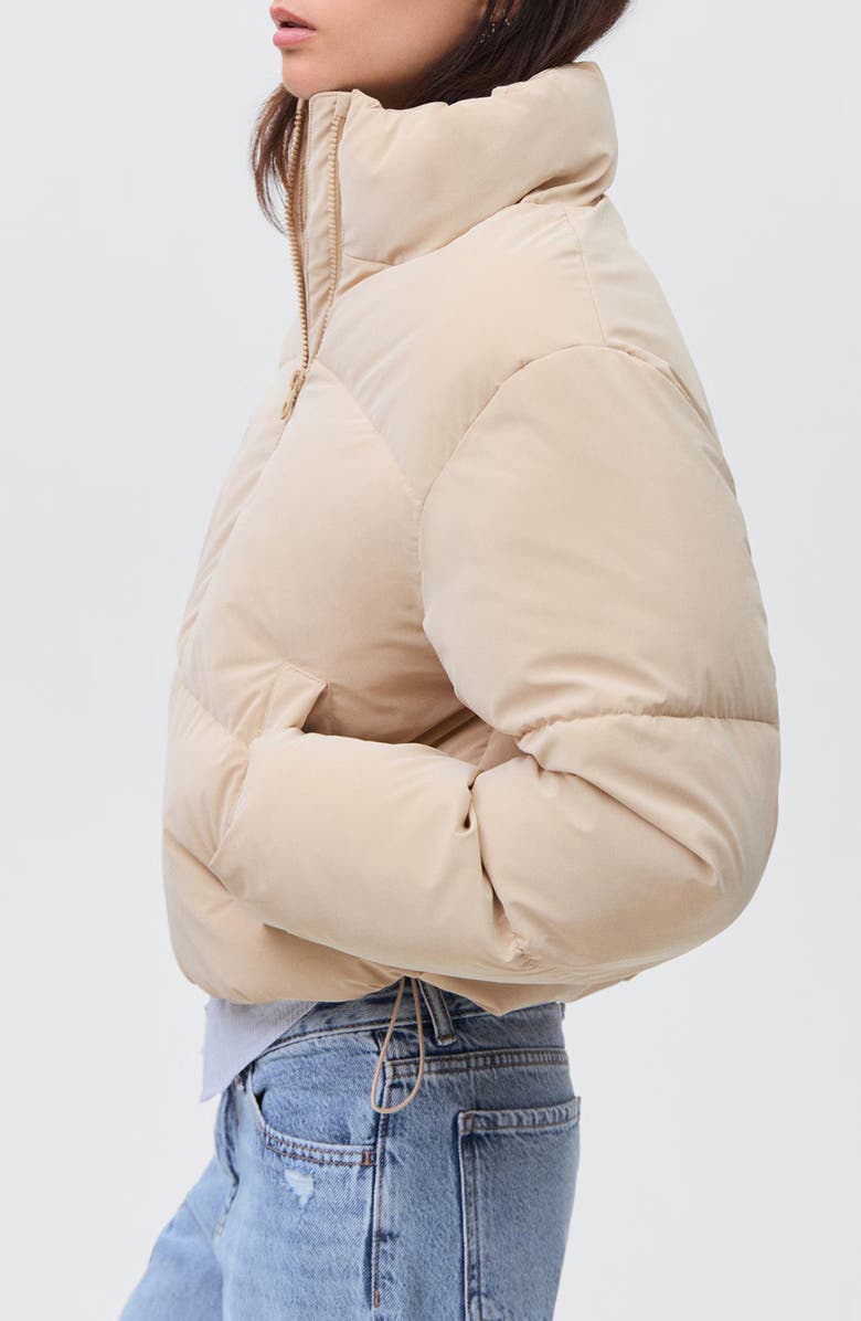 MANGO TEEN Quilted Puffer Jacket, Alternate, color, Beige