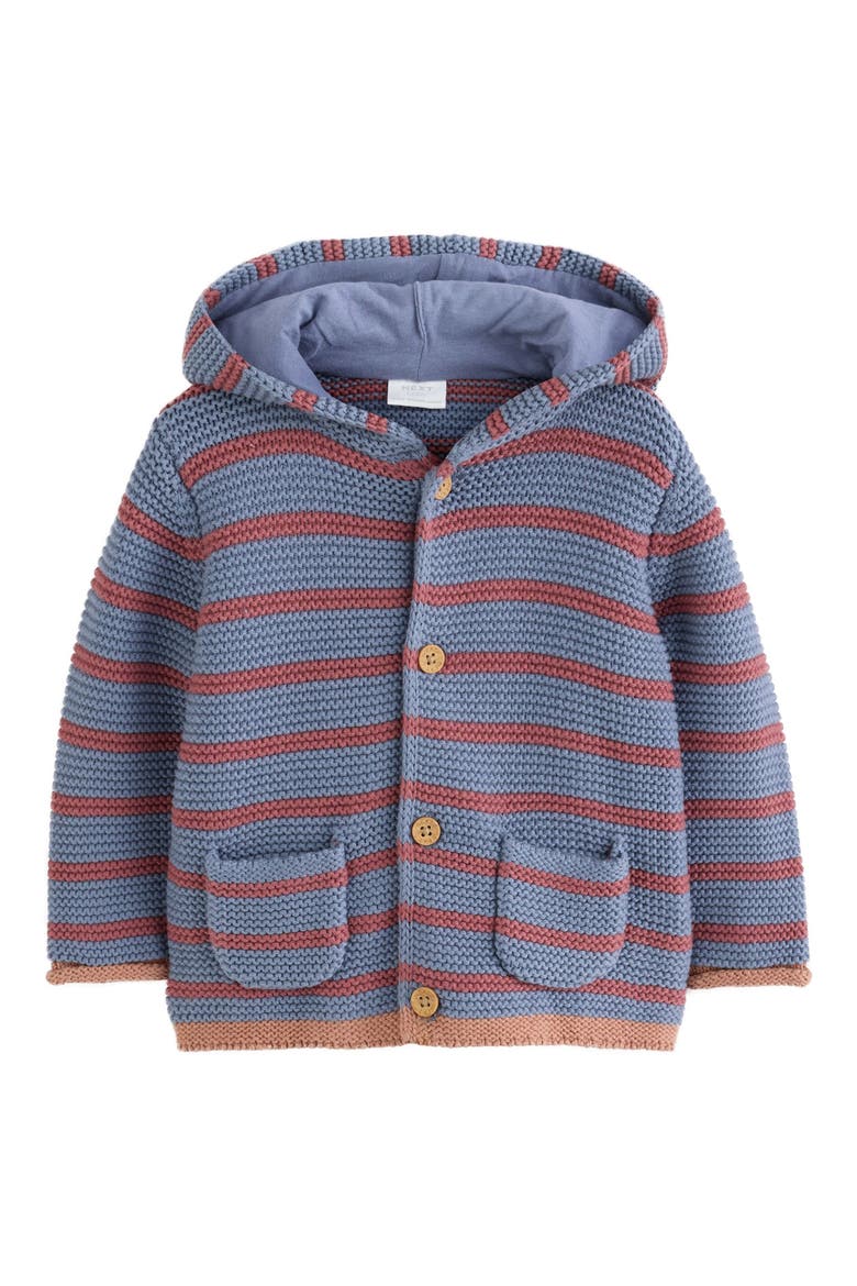 Kids' Stripe Hooded Cardigan, Main, color, BLUE