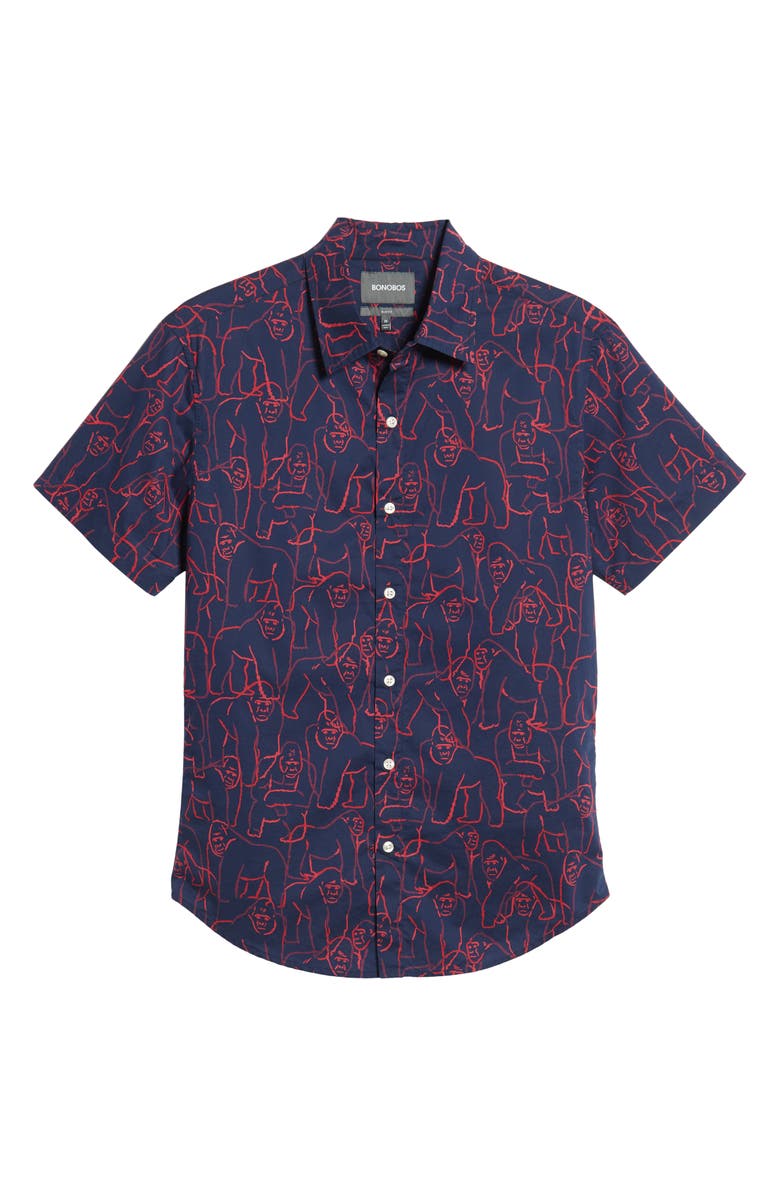 Bonobos Riviera Slim Fit Gorilla Print Sport Shirt, Alternate, color, 