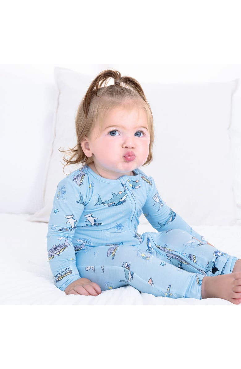 Bellabu Bear Baby Shark School Convertible Footie, Alternate, color, Shark School