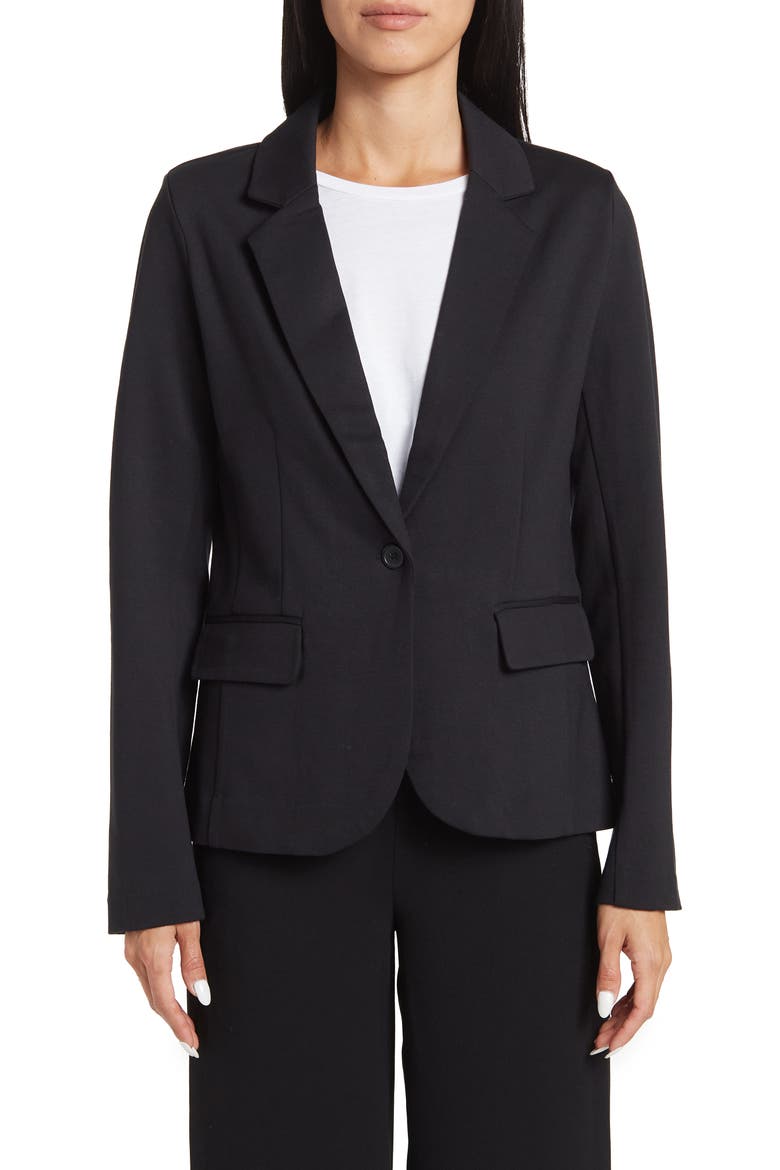 Essential Ponte Blazer, Alternate, color, BLACK