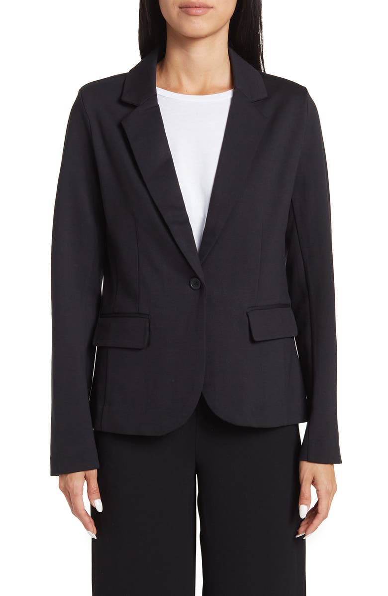 NORDSTROM RACK Essential Ponte Blazer, Alternate, color, Black