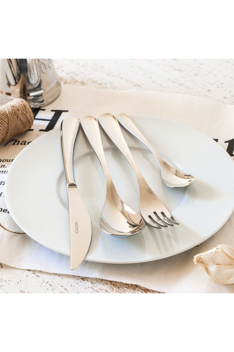 Eole 5 Piece Place Setting, Alternate, color, STAINLESS STEEL