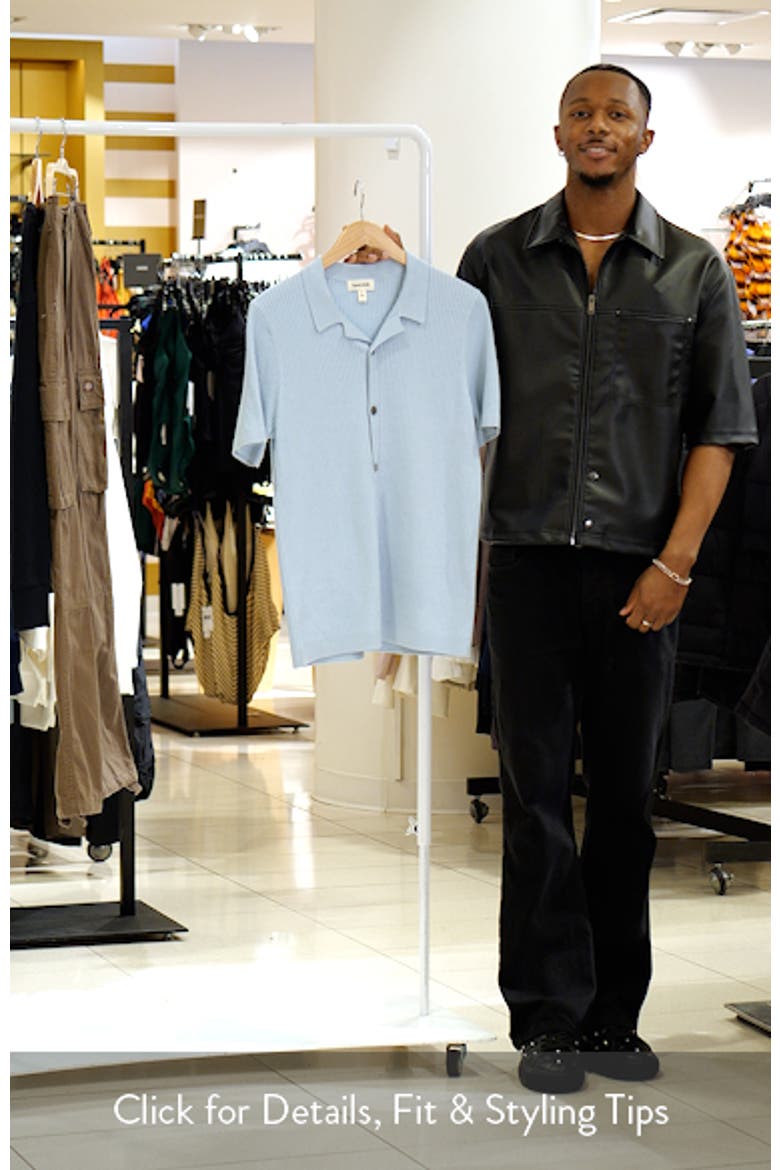 Ribbed Short Sleeve Camp Collar Cardigan video
