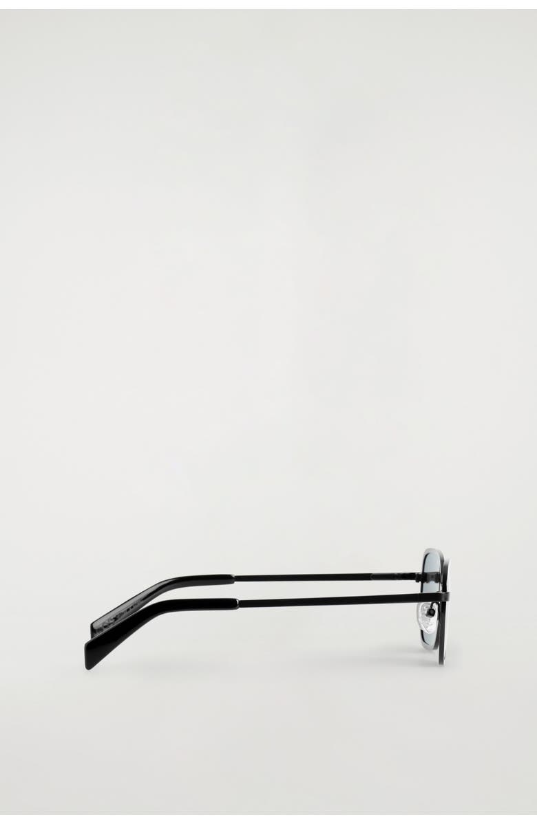 COS Wire-Frame Rectangle Sunglasses, Alternate, color, Black