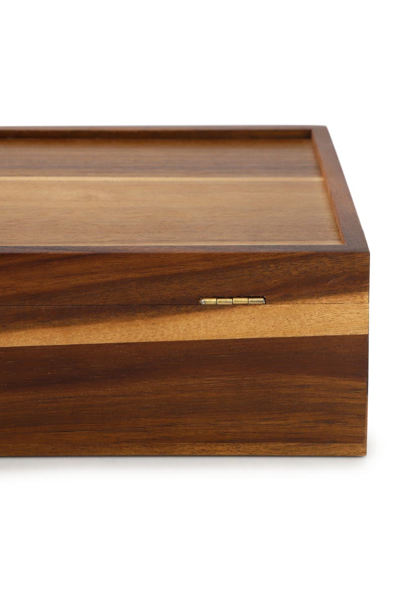Wood Tea Box Organizer, Alternate, color, Acacia