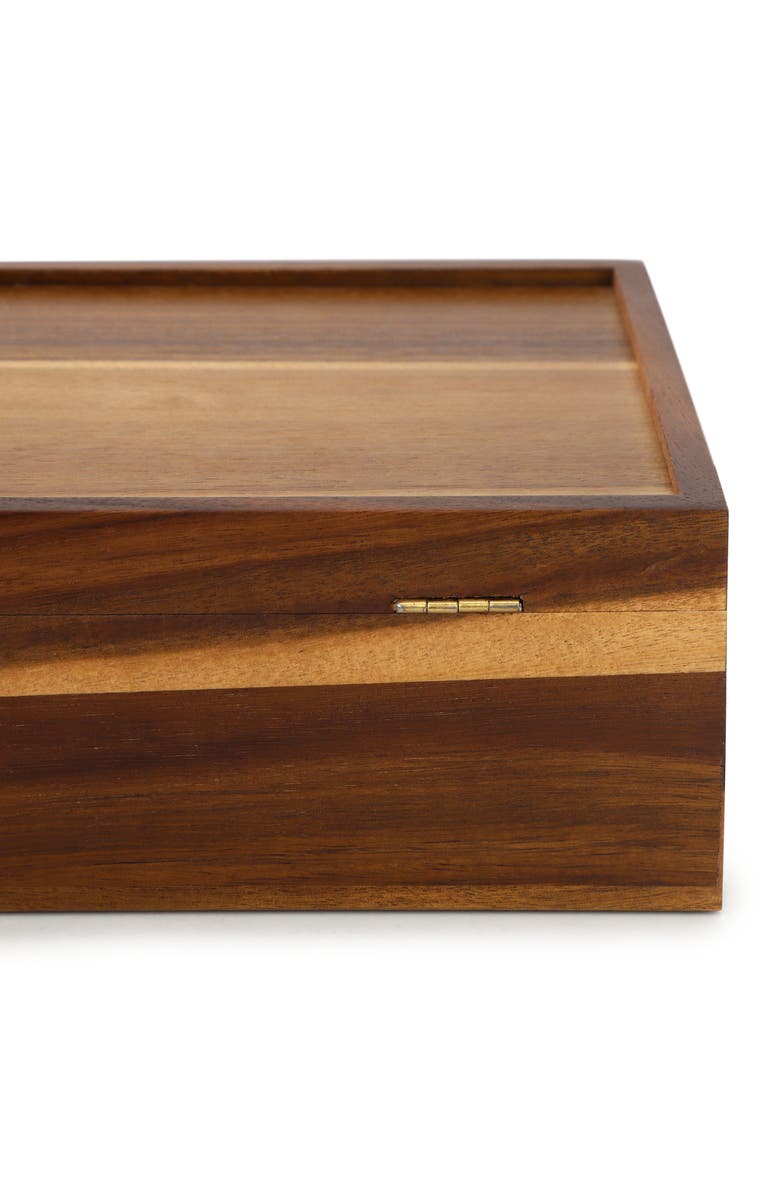 Megachef Wood Tea Box Organizer, Alternate, color, Acacia