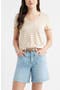  Tan- White Elizabeth Stripe