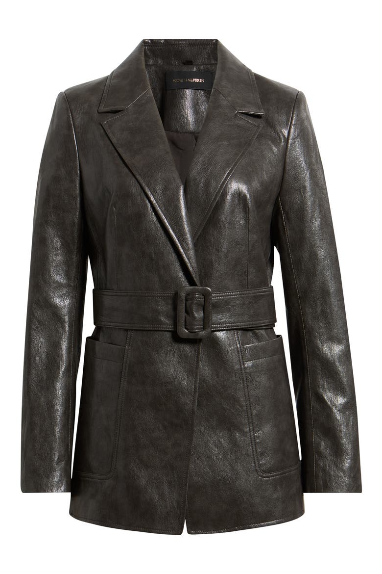 Colleen Faux Leather Jacket, Alternate, color, CARBON