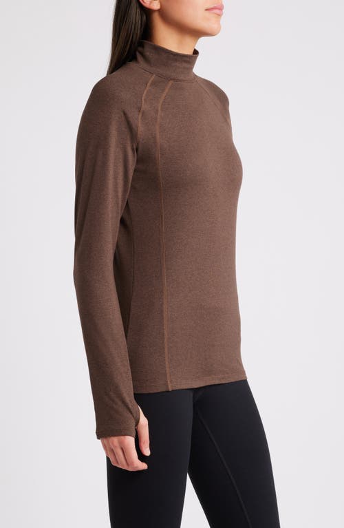 Varley Always Warm Base Layer Top In Deep Chocolate Marl
