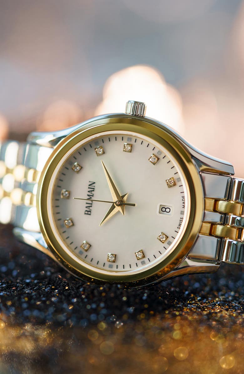 BALMAIN WATCHES Beleganza Diamond Two-Tone Bracelet Watch, 27.5mm, Alternate, color,