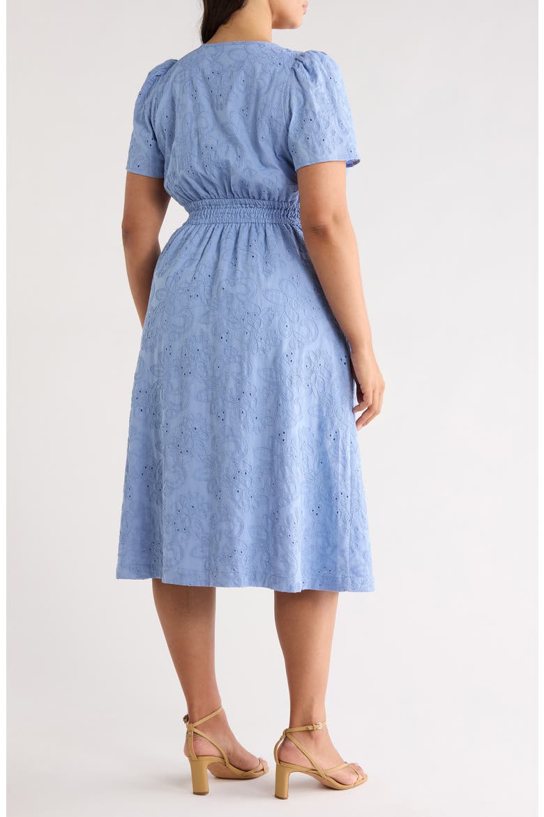 Embroidered Eyelet Lace Dress, Alternate, color, SURF BLUE