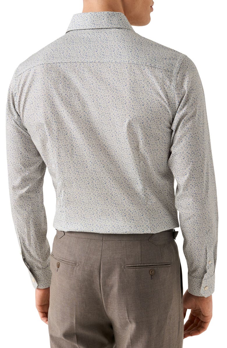 Eton Slim Fit Geometric Print Cotton Dress Shirt, Alternate, color, Light Blue