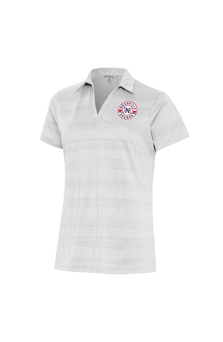 ANTIGUA Women's Antigua White Nashville Sounds Compass Polo, Main, color, 