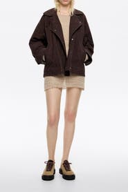 Bimba y Lola Suede Double-Breasted Jacket