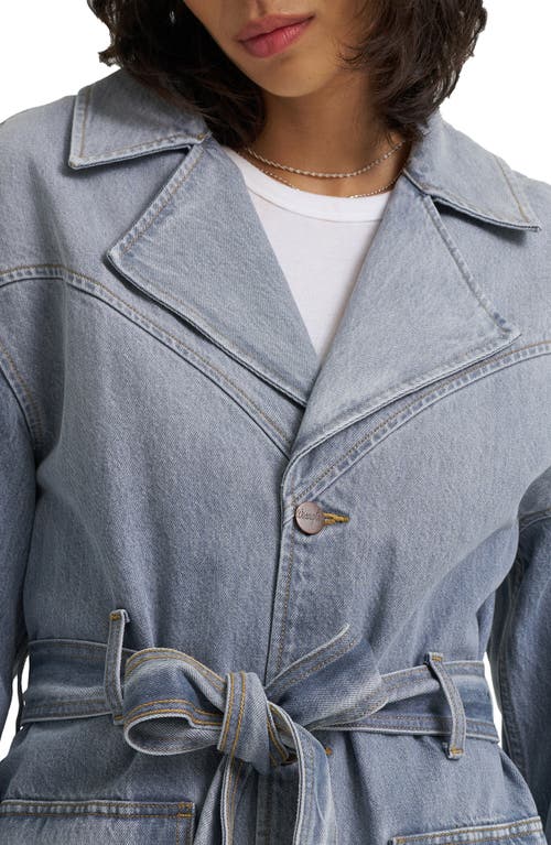 Wrangler Western Denim Trench Coat Jacket In Gray