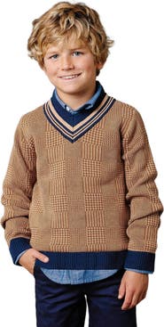 Hope & Henry Boys' Organic Intarsia Cricket Sweater, Kids