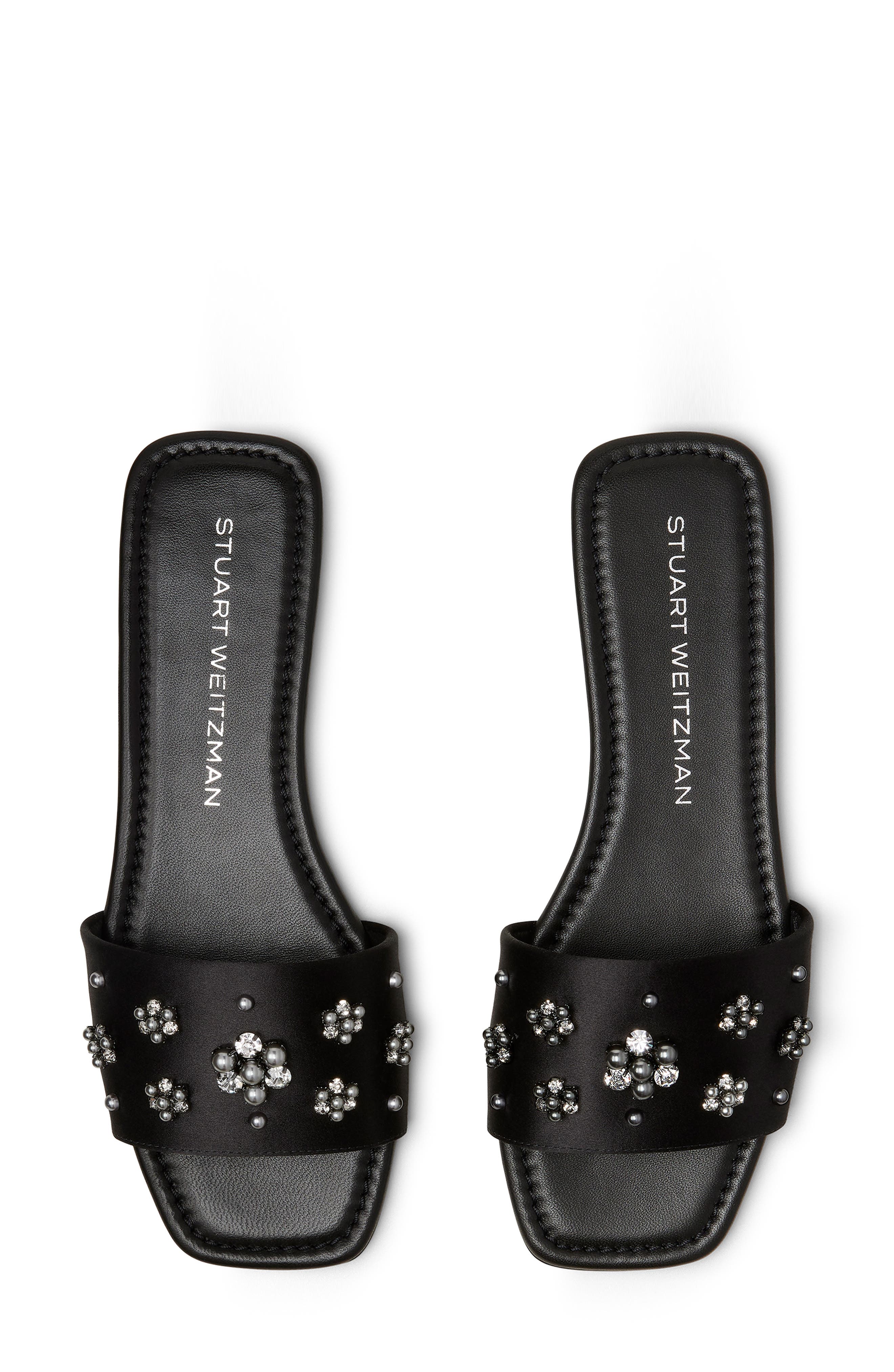 Stuart Weitzman Poppy Embellished Slide Sandal, Alternate, color, 
