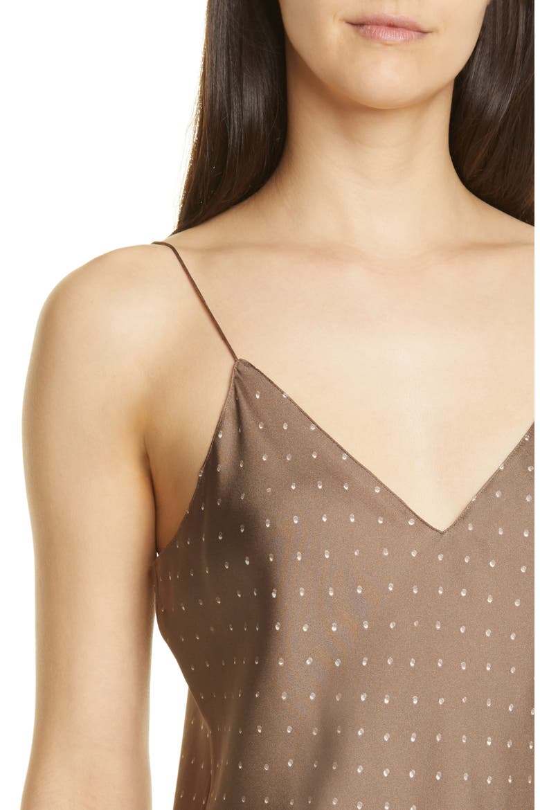 Optical Dot Silk Camisole, Alternate, color, CARGO