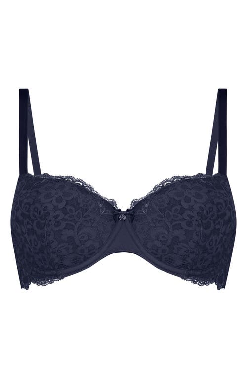 Shop Hunkemoller Hunkemöller Marine Lace Underwire Bra In Naval Academy