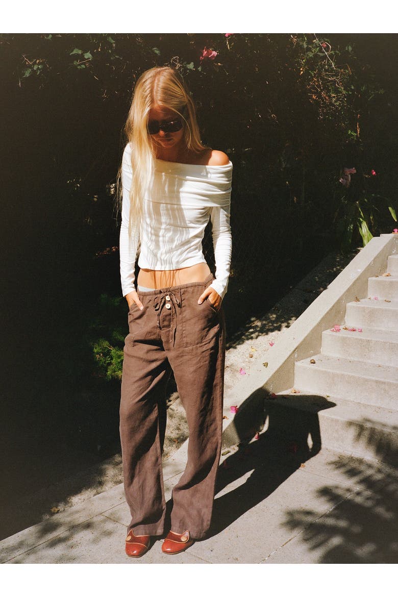 Linen Pants, Alternate, color, Black