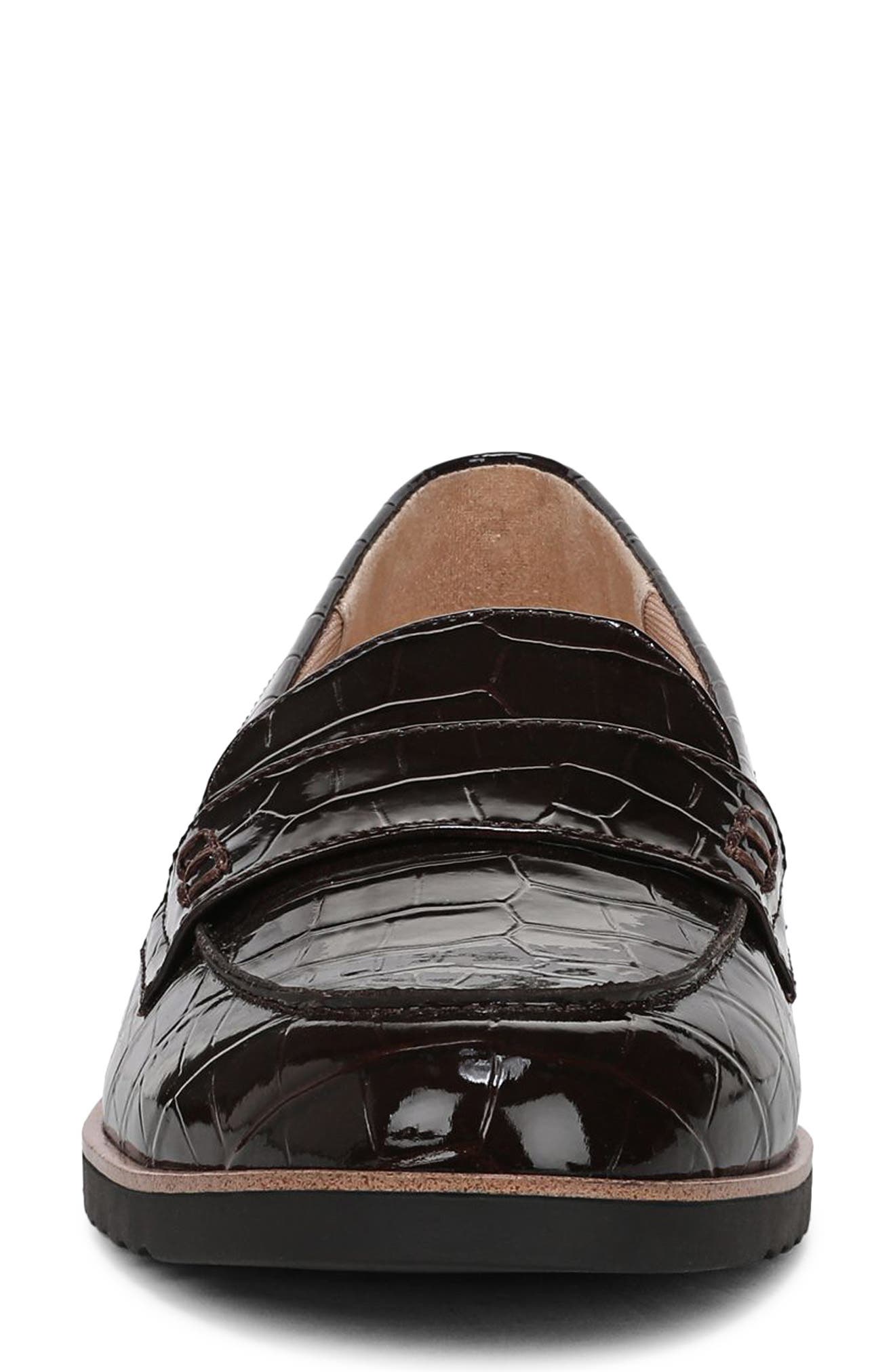 Zee Croc Embossed Loafer, Alternate, color, DARK CHOCOLATE