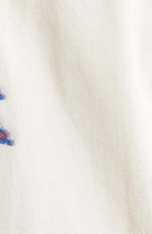 Shop Paul Smith Floral Embroidered Casual Fit Camp Shirt In Off White